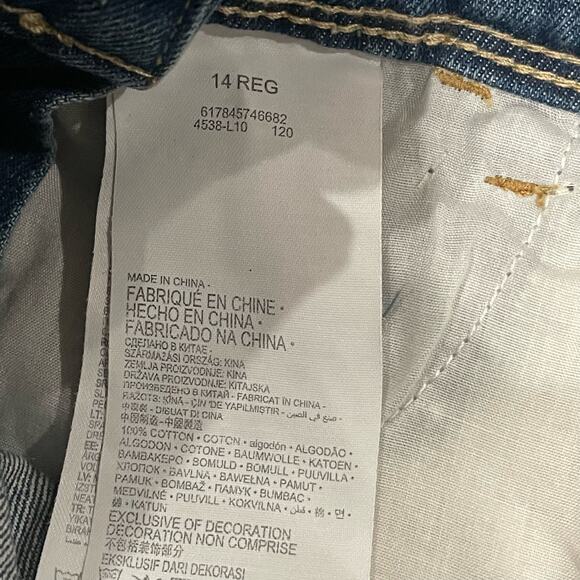 NWT Levi's Girls Shortalls Blue Denim Overall Size 14 Reg - Picture 11 of 12